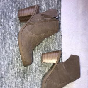 Cut out heeled booties